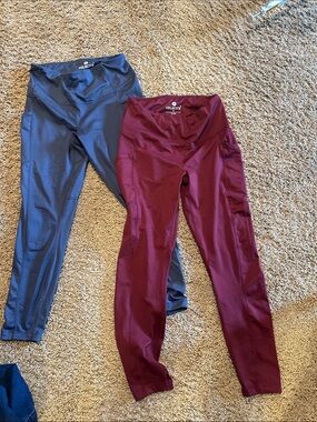 Velocity Leggings - Burgundy and Gray